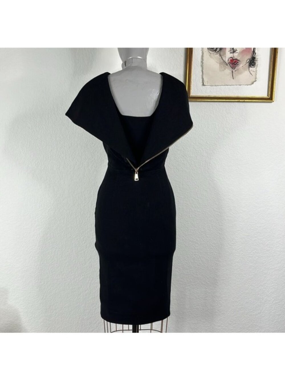 Givenchy Exposed Zip Back Multi Style Sleeveless Sheath Dress Black